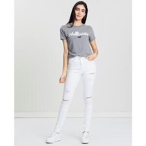 Hollister White High Rise Super Skinny Ripped Distressed Jeggings Jeans 27 5 new